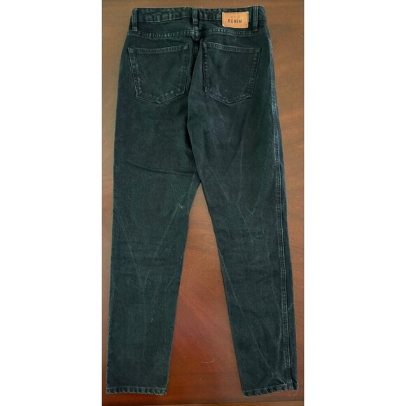 Sezane Denim High Rise Button Fly Brut Jeans in Black Gray Size 28 - Picture 3 of 13